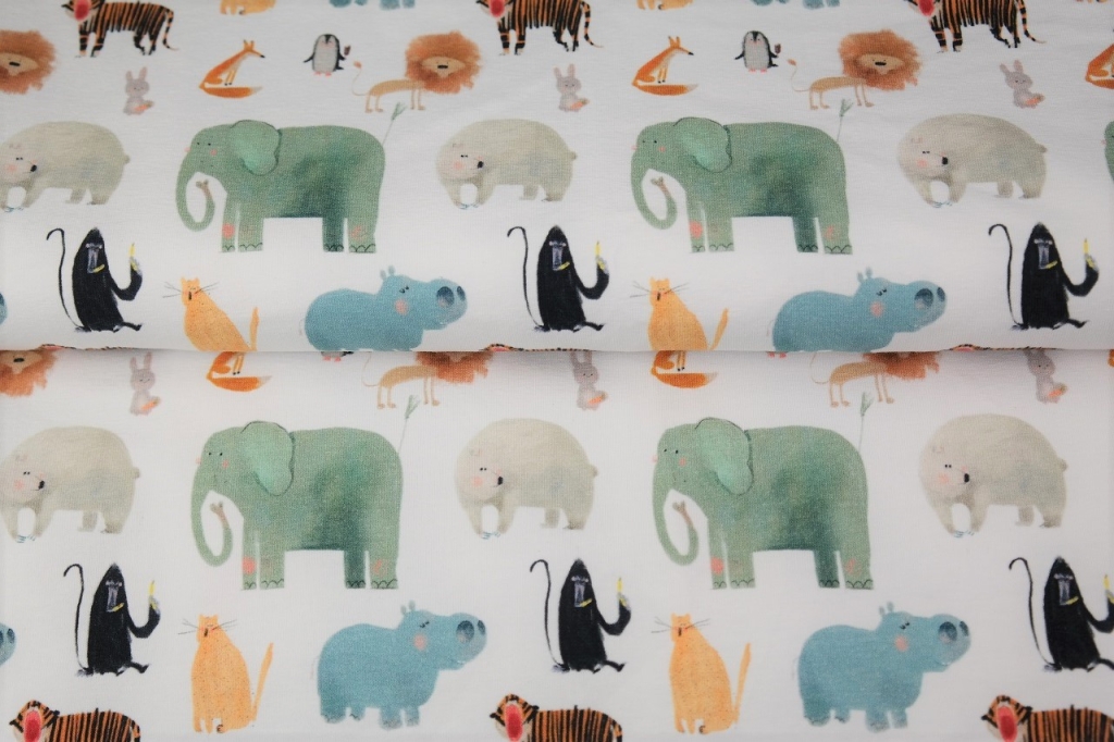 Trikotaaž Zoo, digital print