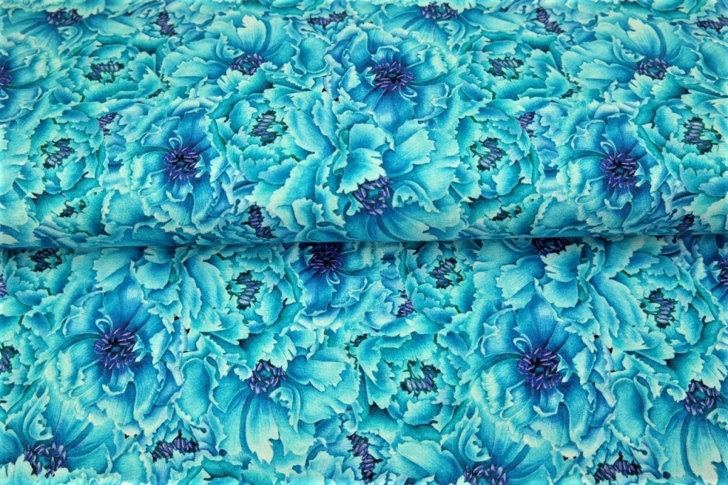 Trikotaaž Sinised moonid digiprint