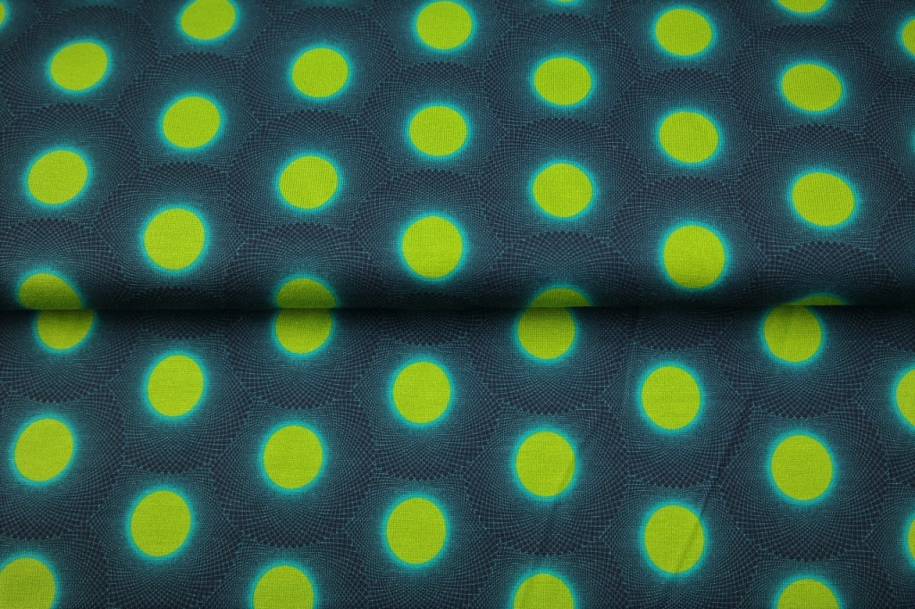 Trikotaažkangas Ringid roheline/sinine