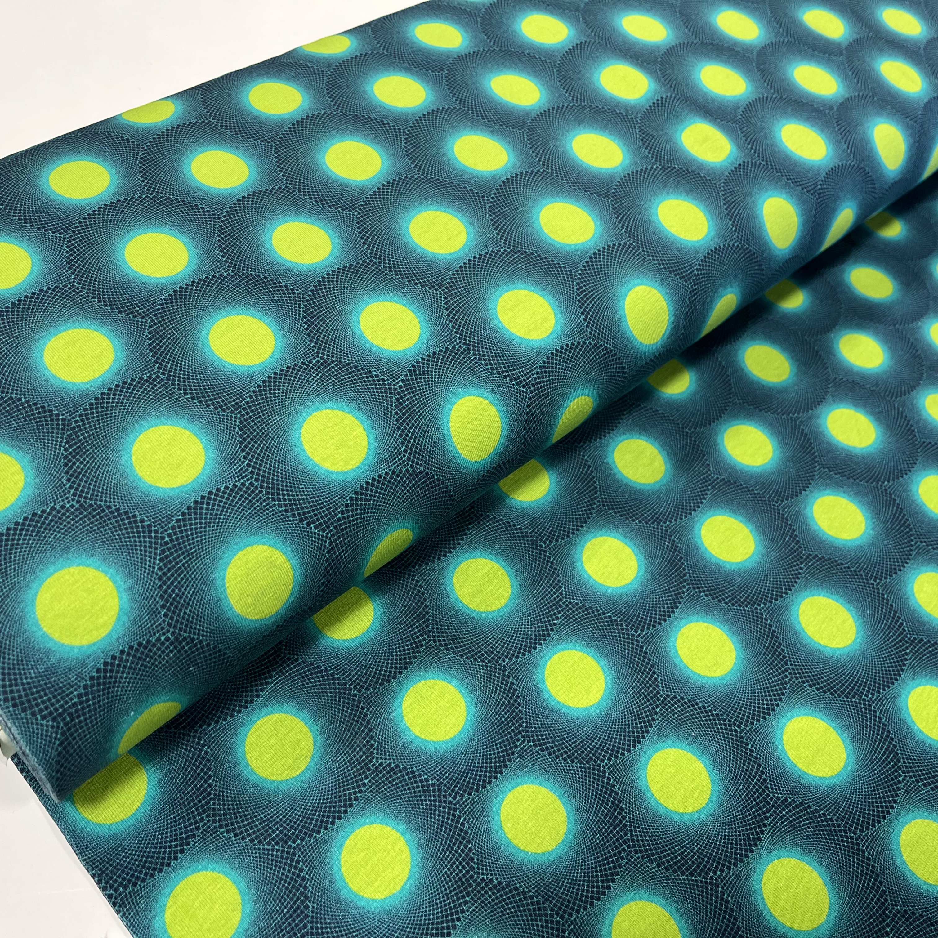 Trikotaažkangas Ringid roheline/sinine