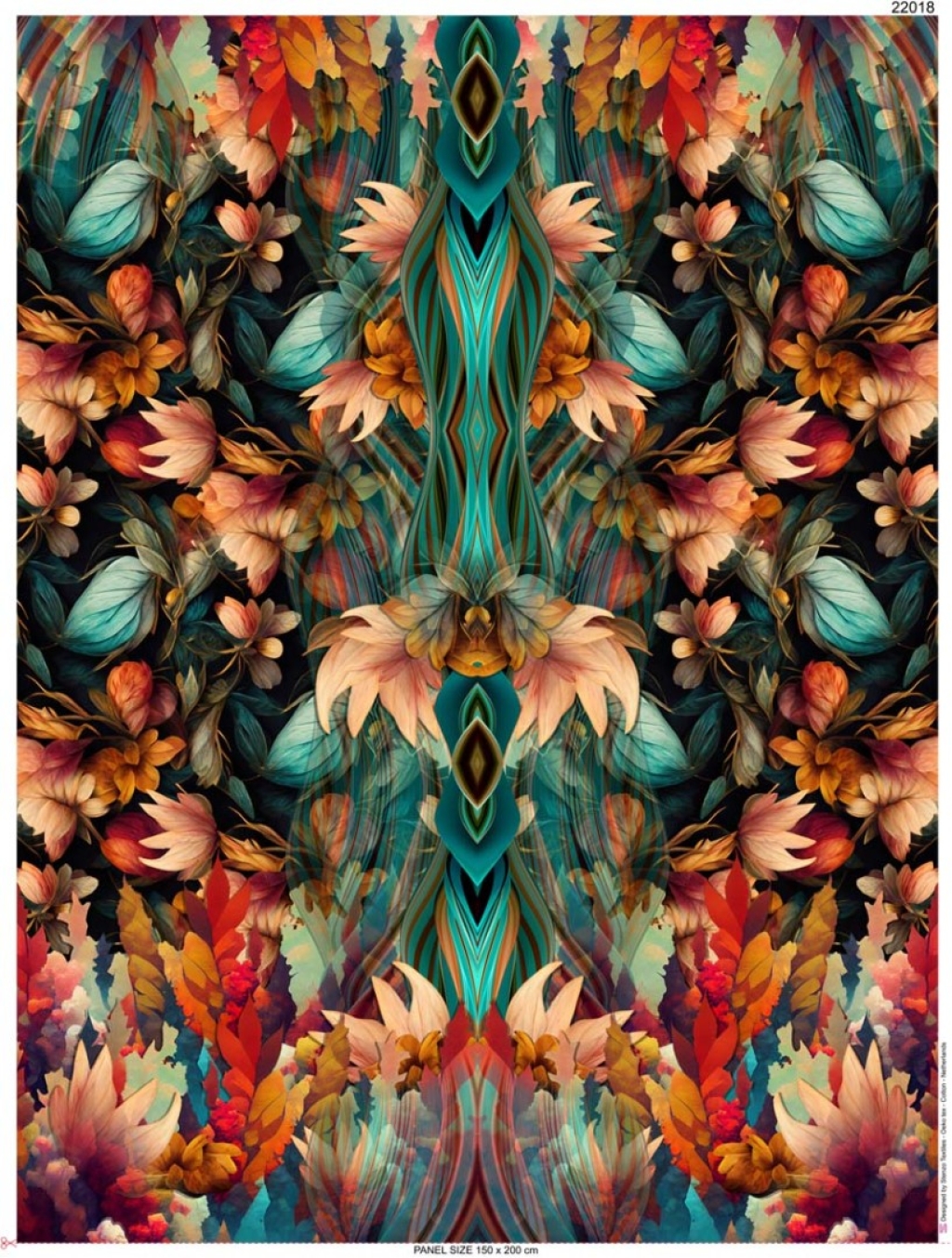 Trikotaažkupong värvilised lehed 200x150 cm