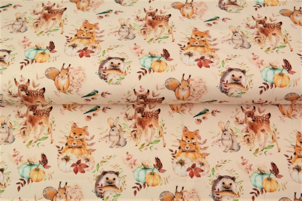 Trikotaaž Metsaloomad heleroosal