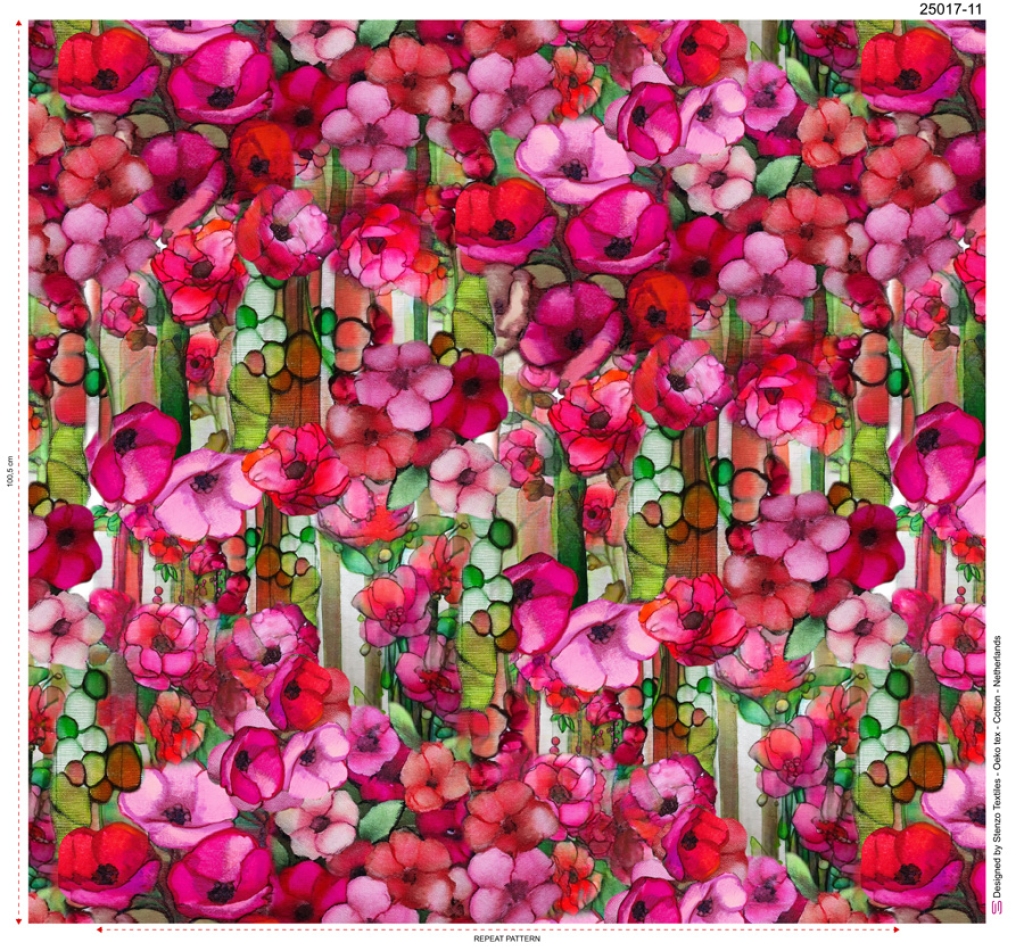 Trikotaaž Bunch of Flowers, digital print