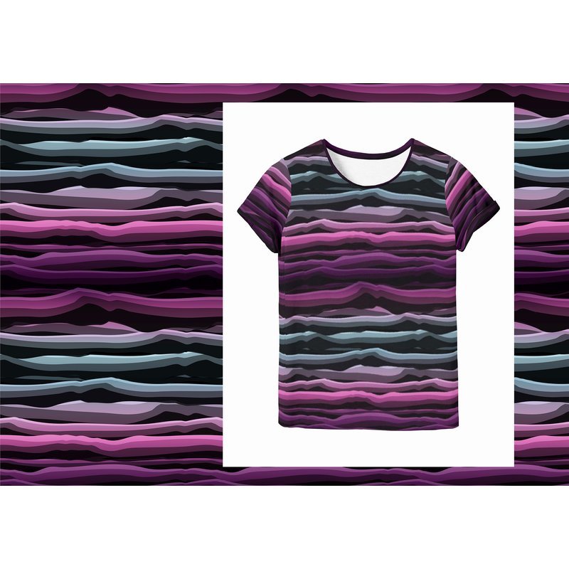Wavy stripes berry/black