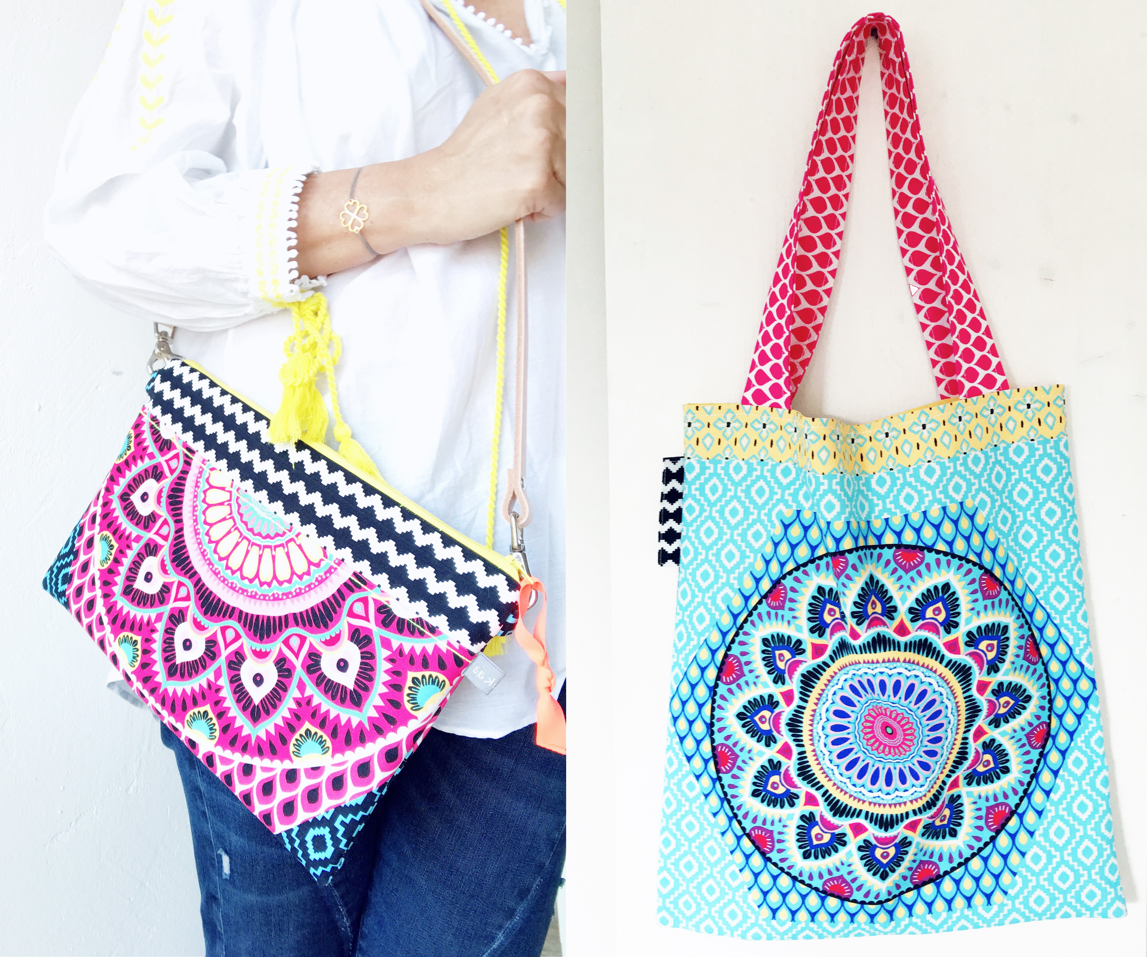 Puuvillane kupong Pillow Party Mandala sinine