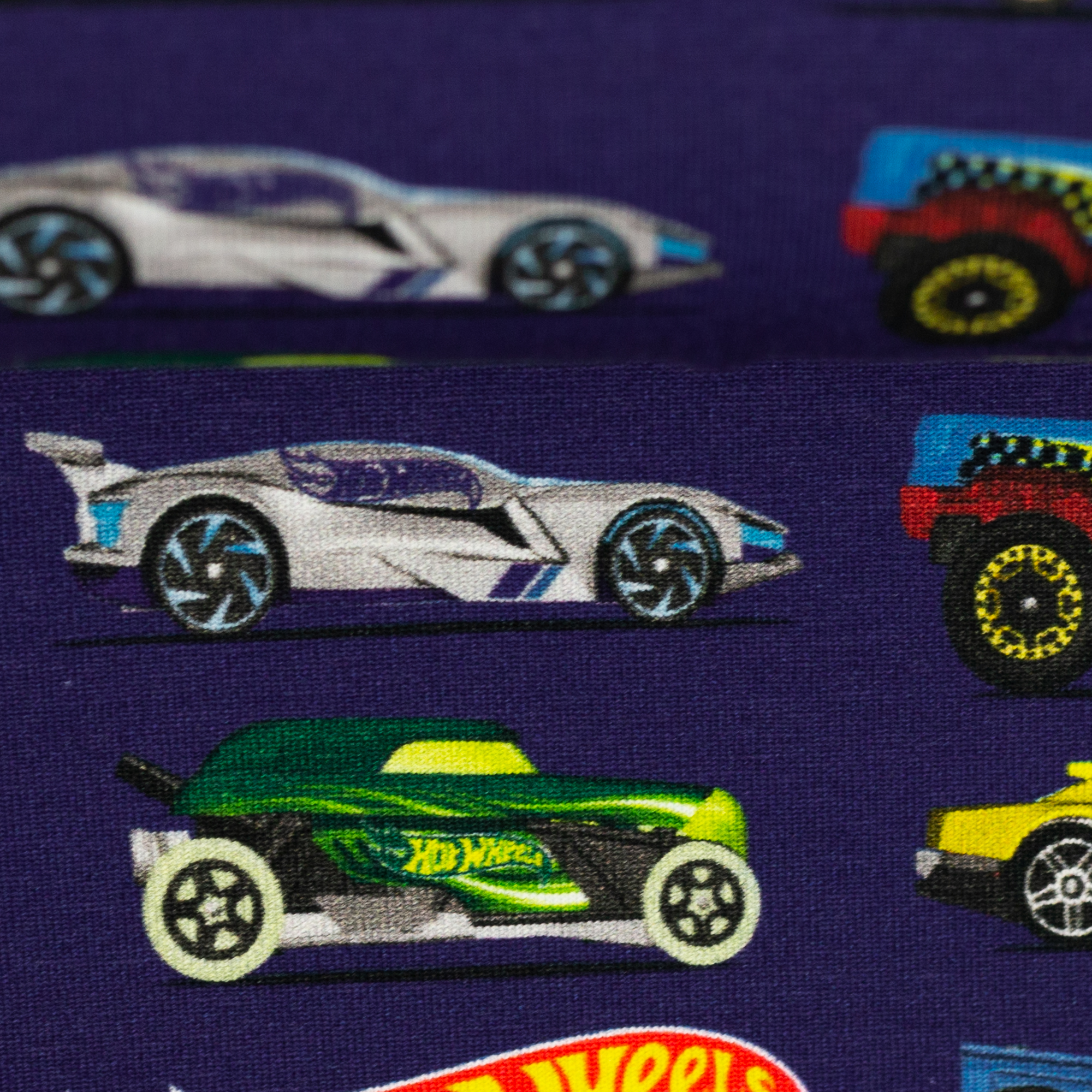 Trikotaaž Hot Wheels tumesinine, digiprint (litsenseeritud)