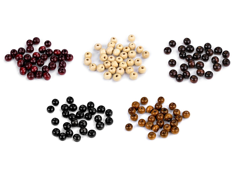 Puidust pärlid 8-9 mm, erinevad värvid 20 g