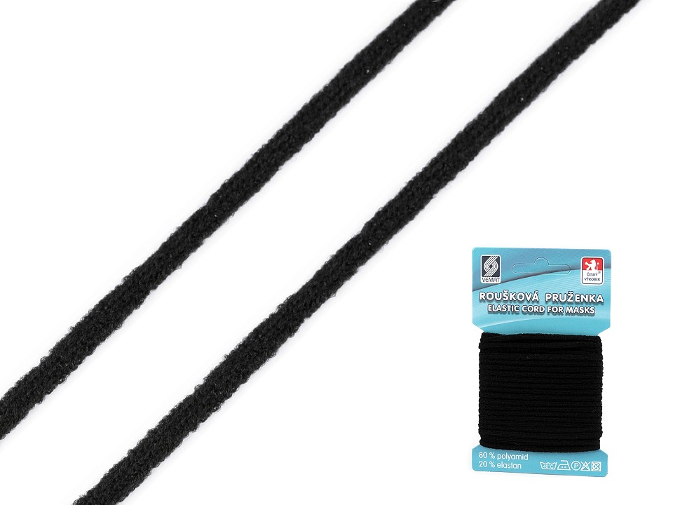 Pehme ümar kummipael Ø2.5 mm 5 m, must