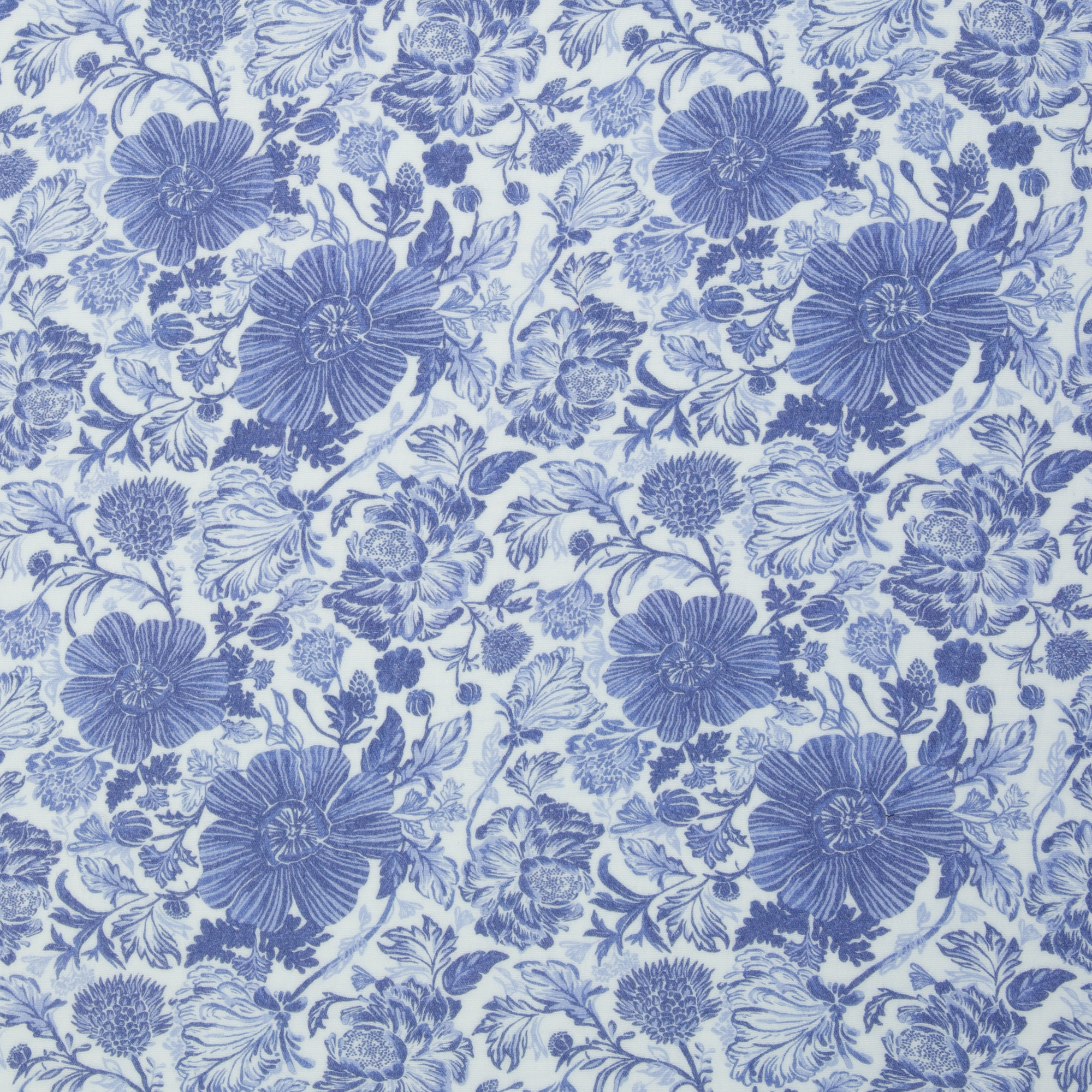 2X Musliin sinised lilled valgel