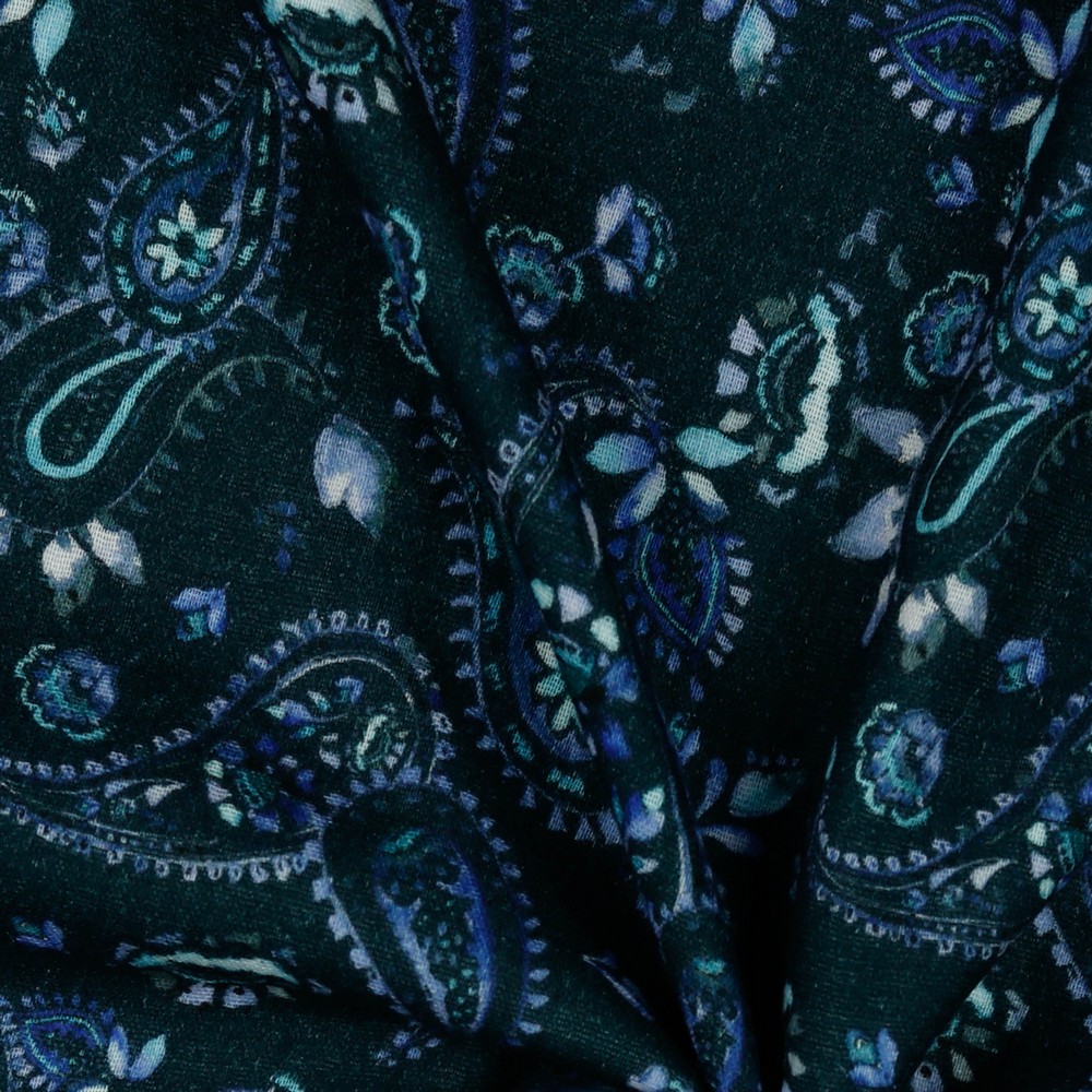 Musliin Paisley navy , digiprint 