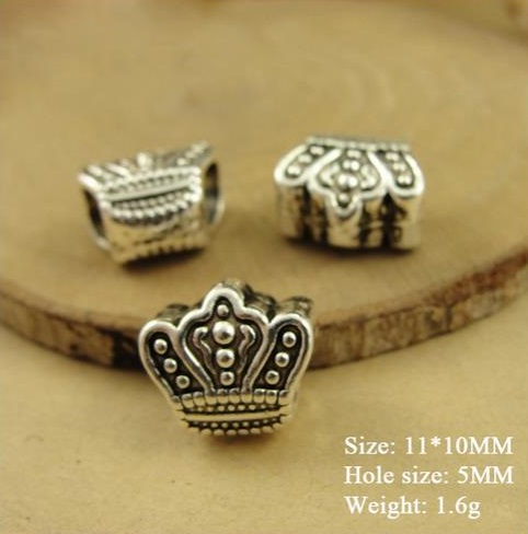 Bali metallhelmes kroon 11x10 mm, 10 tk.