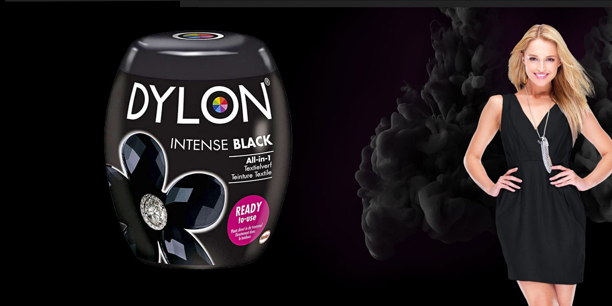 Riidevärv DYLON Fabric Dye pesumasinaga värvimiseks, must