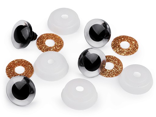 Turvasilmad glitter, kuld 20 mm 